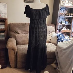 NWT Torrid 1 multi-way black crochet maxi dress